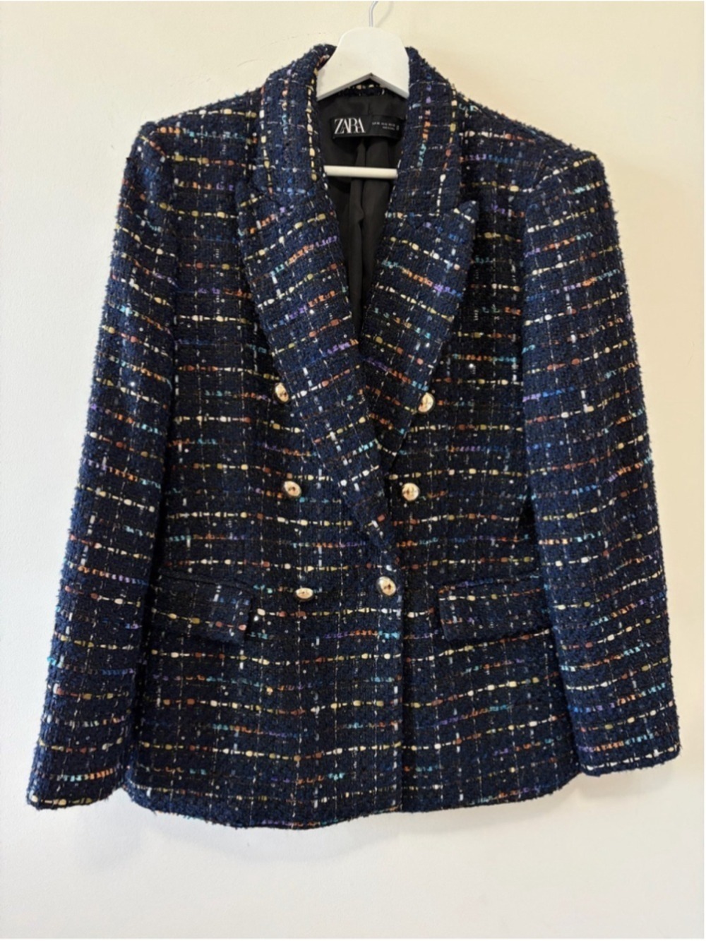 Zara Bloggers DOUBLE BREASTED TEXTURED WEAVE JACKET Size XL - Picture 3 of 12